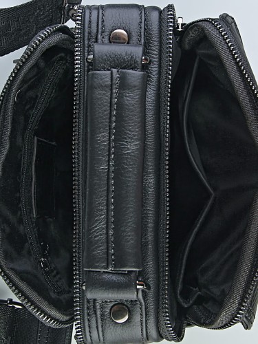 Сумка мужская "0075S" (черн./нат.кожа)