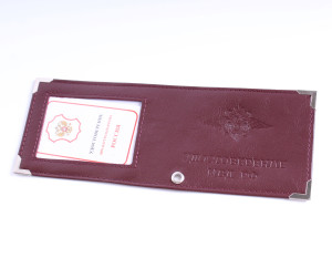 Обложка на удостоверение Ветеран Боевых Действий с окошком (мягк./нат. кожа) 